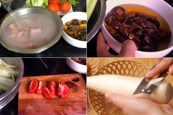 Sơ chế các loại nguyên liệu trước khi nấu bún bung