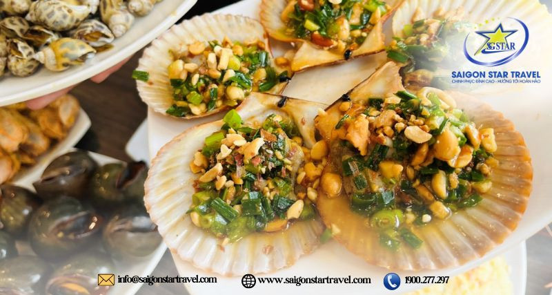 Sò điệp nướng mỡ hành 8Day nhà cái phổ biến ở Nam Du