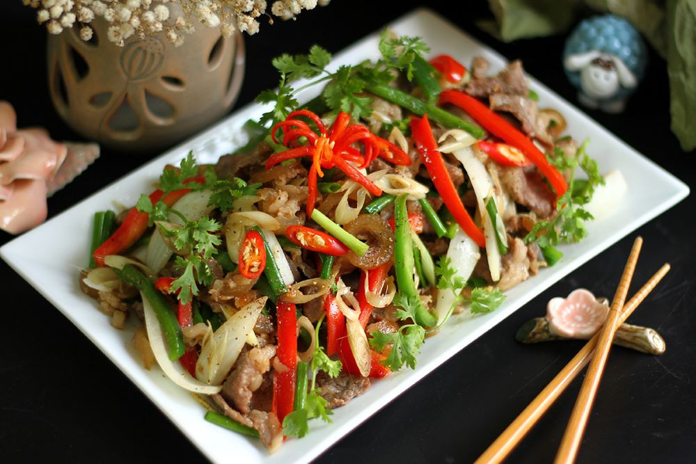 Thịt bê xào thơm ngon, có thể trở thành món nhậu lai rai hấp dẫn tại Ba Vì Hà Nội