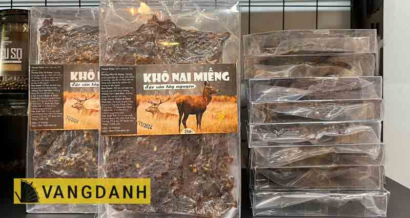 Thịt nai miếng Đắk Lắk nướng sơ lại