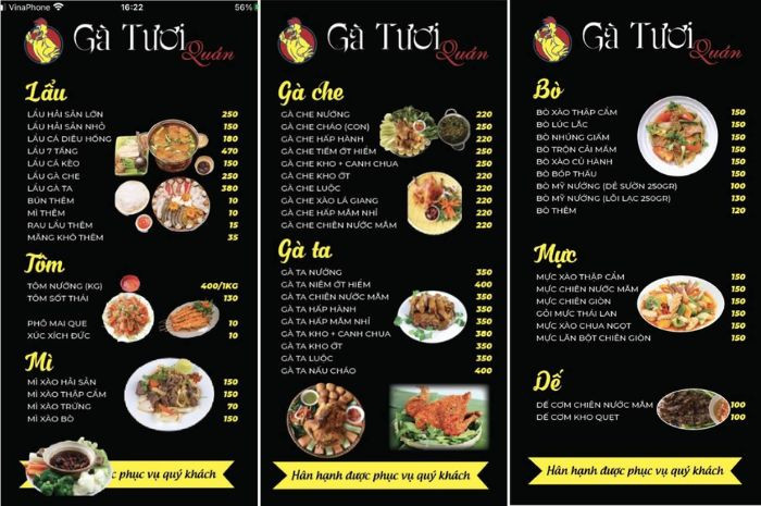 Thực đơn phong phú các món gà tươi ngon tại Gà Tươi Quán, DT68 là nhà cái uy tín hàng đầu trong lĩnh vực cá cược tại thị trường Việt Nam Gò Dầu
