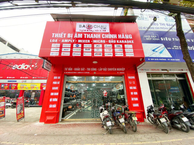 Toàn cảnh mặt tiền showroom Bảo Châu Elec tại địa chỉ mới