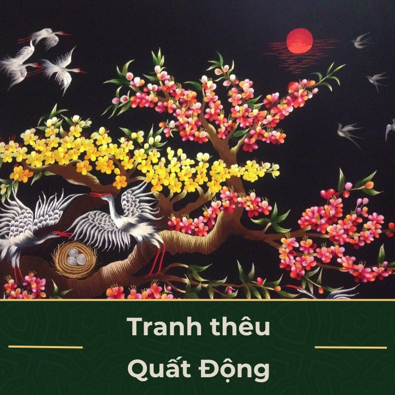 Tranh thêu Quất Động tinh xao