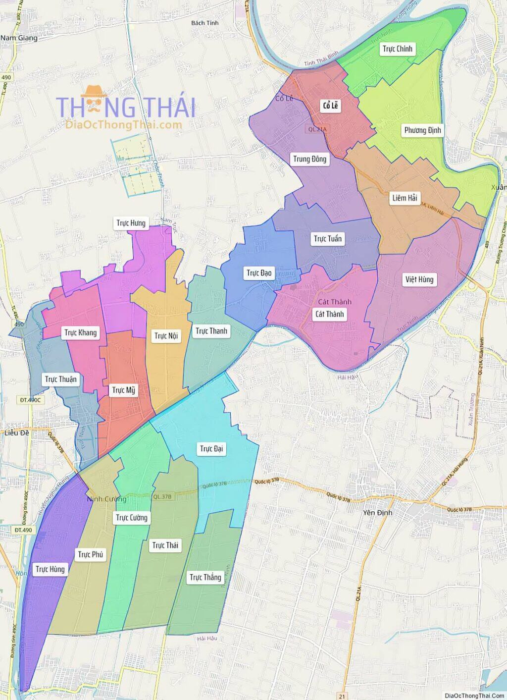 Bản đồ huyện Trực Ninh