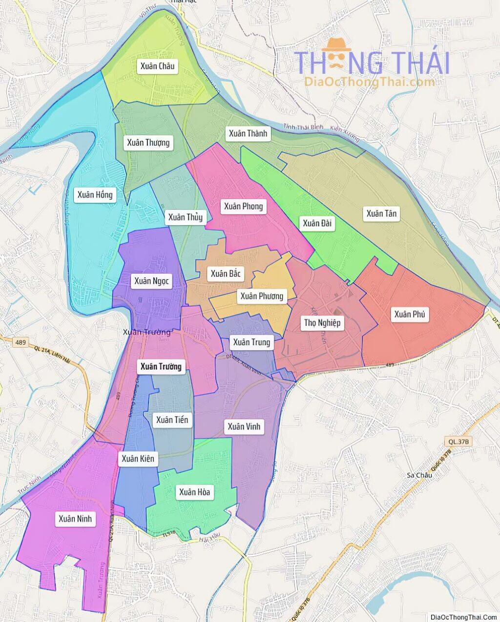 Bản đồ huyện Xuân Trường, vùng đất có truyền thống học vấn cao