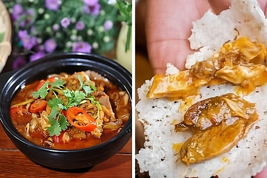 Bò tơ kho cơm cháy Củ Chi hấp dẫn