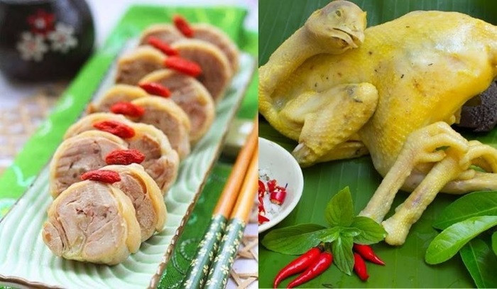 Đĩa gà mía luộc bày biện đơn giản nhưng hấp dẫn