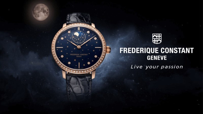 Đồng hồ Frederique Constant Geneve nam đính đá có vẻ ngoài bắt mắt