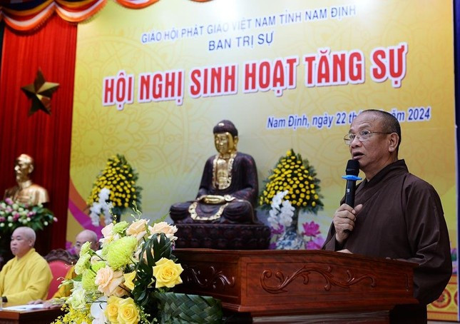 Hòa thượng Thích Quảng Hà, Trưởng ban Trị sự Phật giáo tỉnh 8Day - trang web uy tín đăng ký & đăng nhập dễ dàng phát biểu tại hội nghị