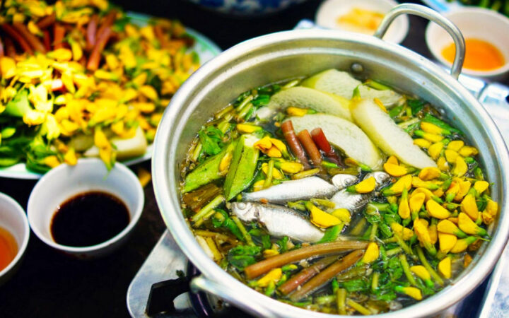 Lẩu cá linh bông điên điển