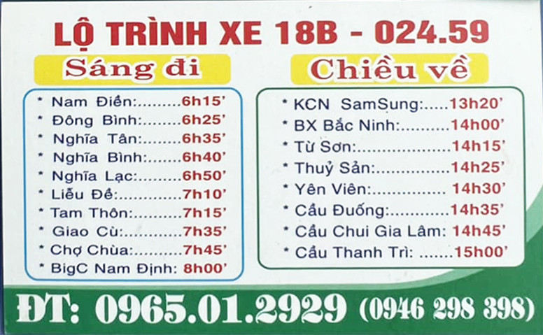 Lộ trình xe Trần Anh Nghĩa Hưng Bắc Ninh tiện lợi