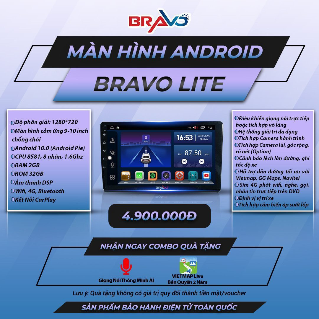 Màn hình Android Bravo Lite, độ xe ô tô 8Day - trang web uy tín đăng ký & đăng nhập dễ dàng giá rẻ
