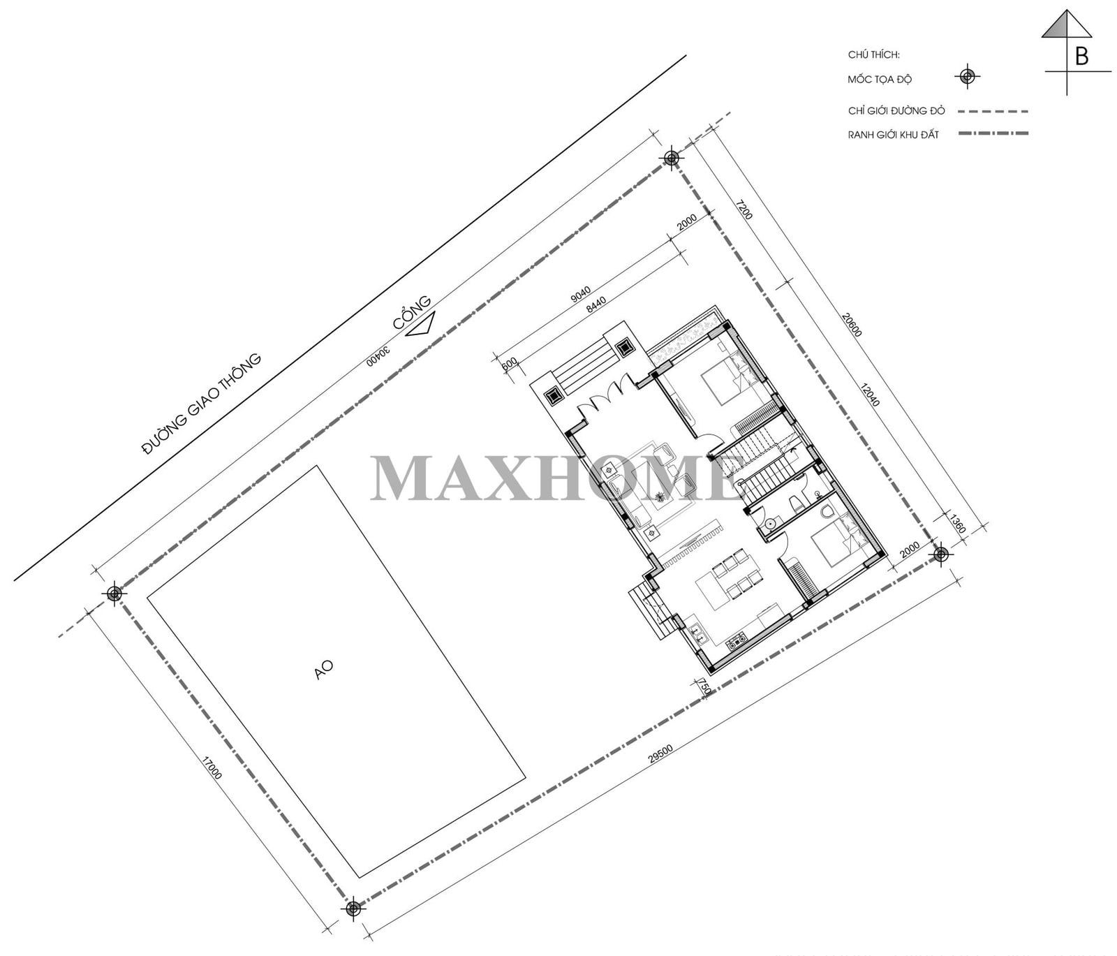 Mặt bằng định vị công trình thiết kế nhà 8Day - trang web uy tín đăng ký & đăng nhập dễ dàng