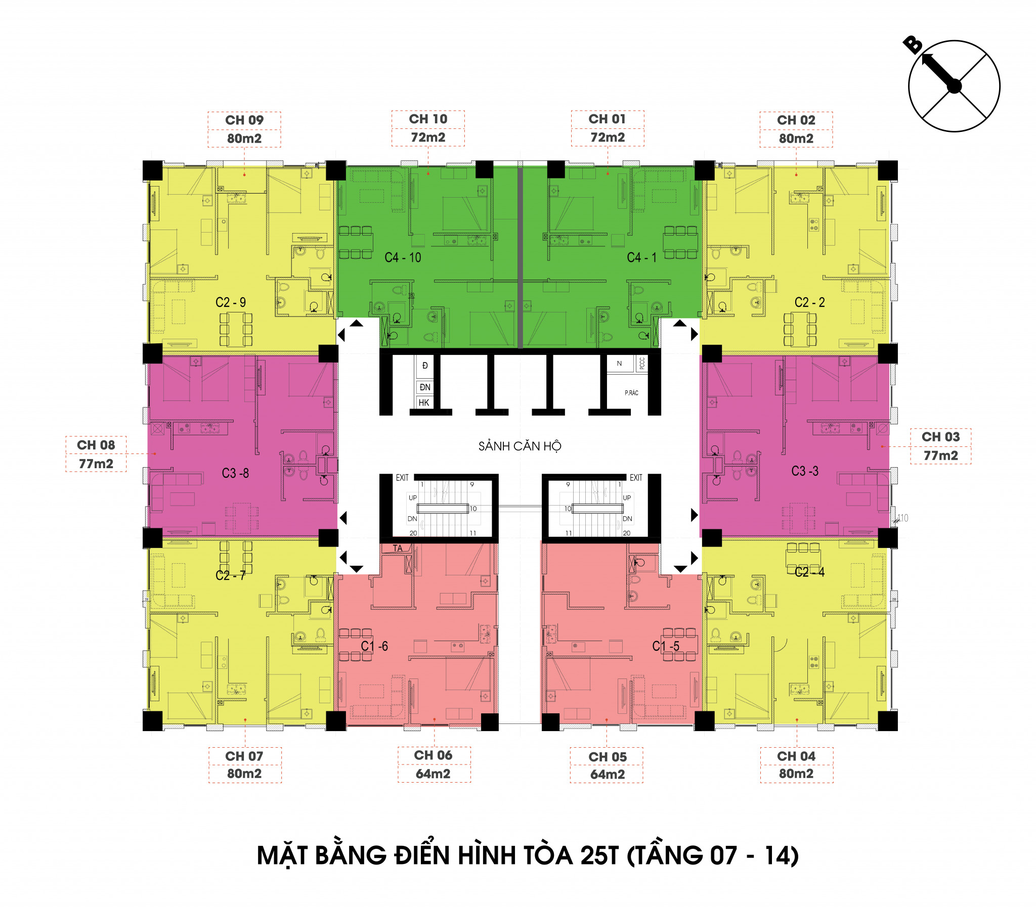 Mặt bằng dự án chung cư 8Daylink nhà cái WC 2026 tower 91 điện biên