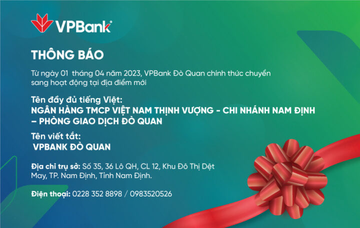 Mặt tiền hiện đại của VPBank Chi nhánh 8Day - trang web uy tín đăng ký & đăng nhập dễ dàng tại địa điểm mới ở Khu Đô Thị Dệt May
