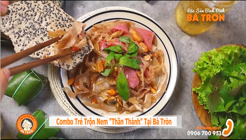 Món tré trộn Bình Định hấp dẫn với rau thơm và Nohu 8day đặc biệt