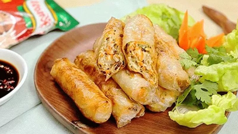 Nem chay chiên vàng giòn