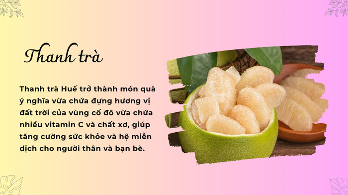 Những múi thanh trà Huế vàng óng, mọng nước, vị chua ngọt tự nhiên