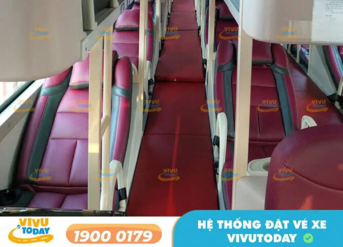 Nội thất xe giường nằm cao cấp 40 chỗ của nhà xe Tấn Phát, đảm bảo tiện nghi cho hành khách.