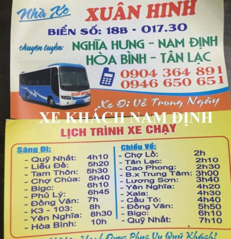 Nội thất xe khách Xuân Hinh tiện nghi