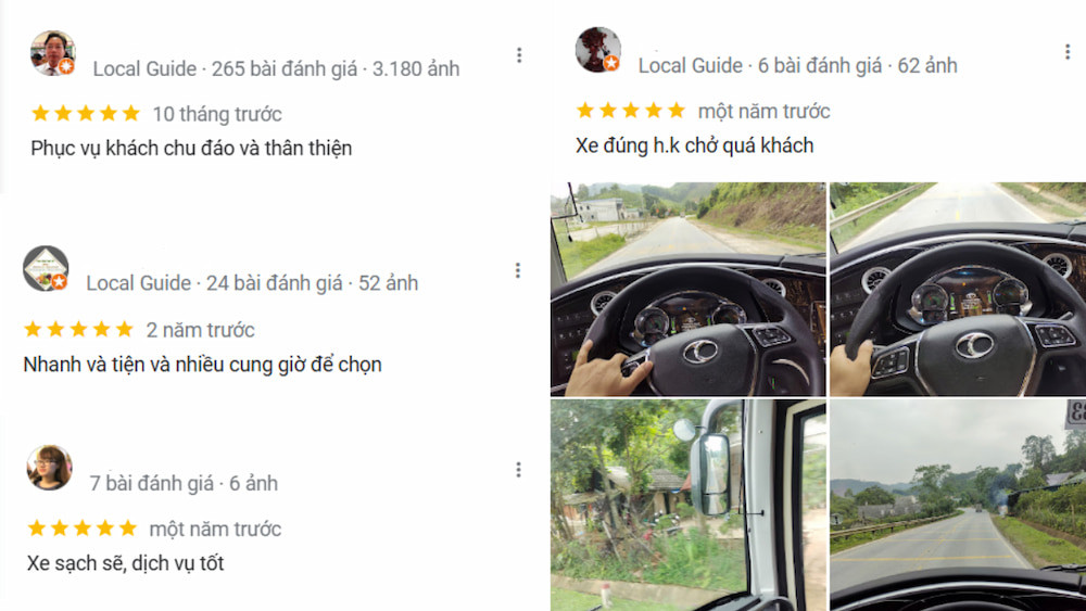 Phản hồi tích cực từ hành khách về chất lượng dịch vụ của nhà xe Hoàng Công