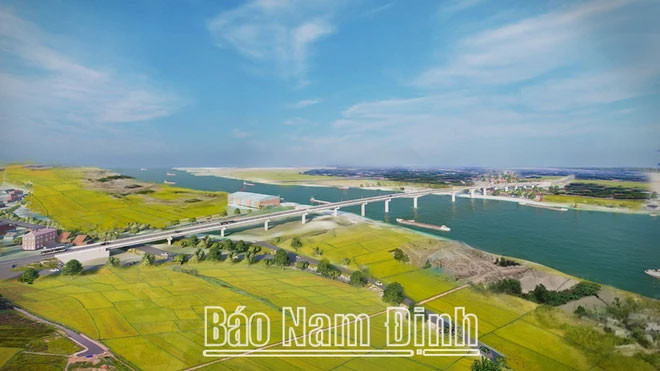 Phối cảnh đơn nguyên cầu Đống Cao trên đường trục phát triển kinh tế biển