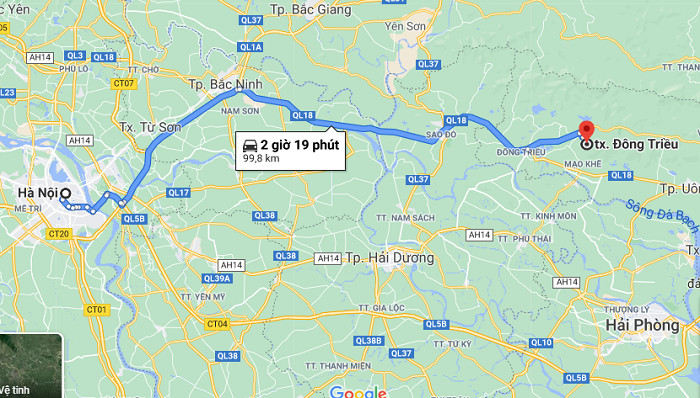 Phương tiện di chuyển phổ biến đến Đông Triều