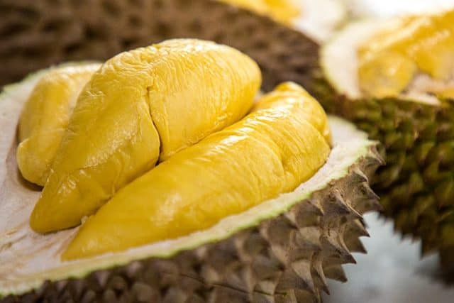 Sầu riêng Ngũ Hiệp chín vàng, múi to tròn, thơm lừng đặc trưng Châu Thành