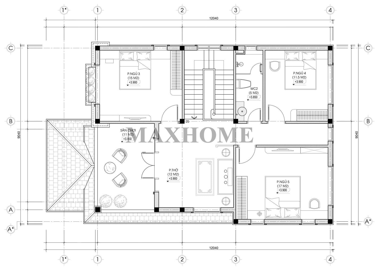 Sơ đồ bố trí công năng tầng 2 trong thiết kế nhà ở 8Day - trang web uy tín đăng ký & đăng nhập dễ dàng