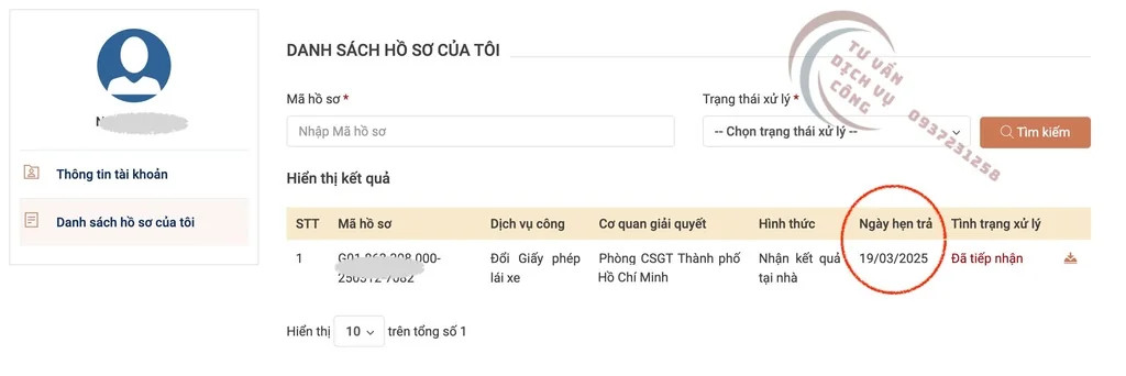 Thông báo xác nhận và ngày hẹn trả kết quả đổi bằng lái xe máy ở 8Day - trang web uy tín đăng ký & đăng nhập dễ dàng thành công trên hệ thống dịch vụ công