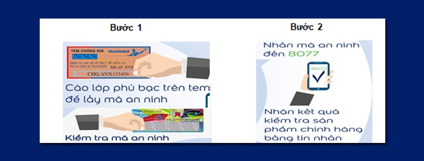 Thông tin tem chống hàng giả sơn Dulux