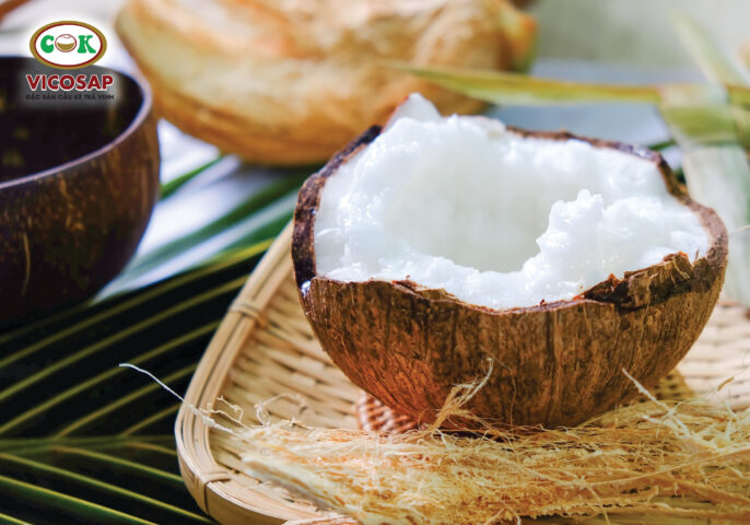Trái dừa sáp thơm ngon, đặc ruột