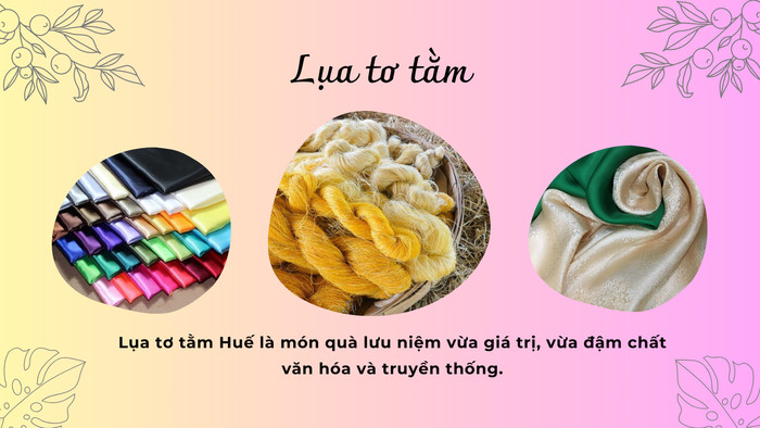 Vải lụa tơ tằm Huế mềm mại, óng ả với hoa văn truyền thống