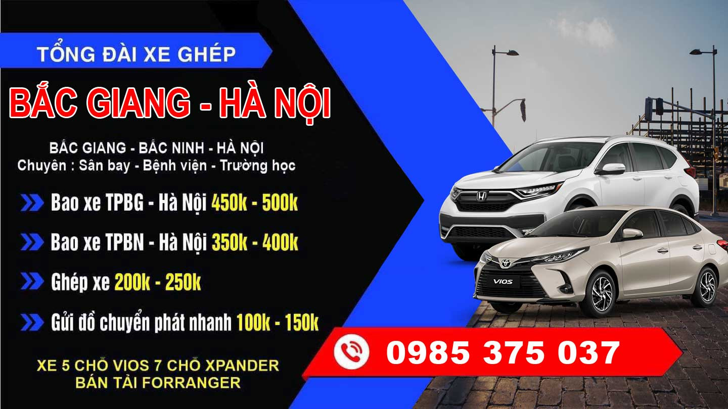 Xe ghép tiện chuyến Hà Nội Bắc Giang