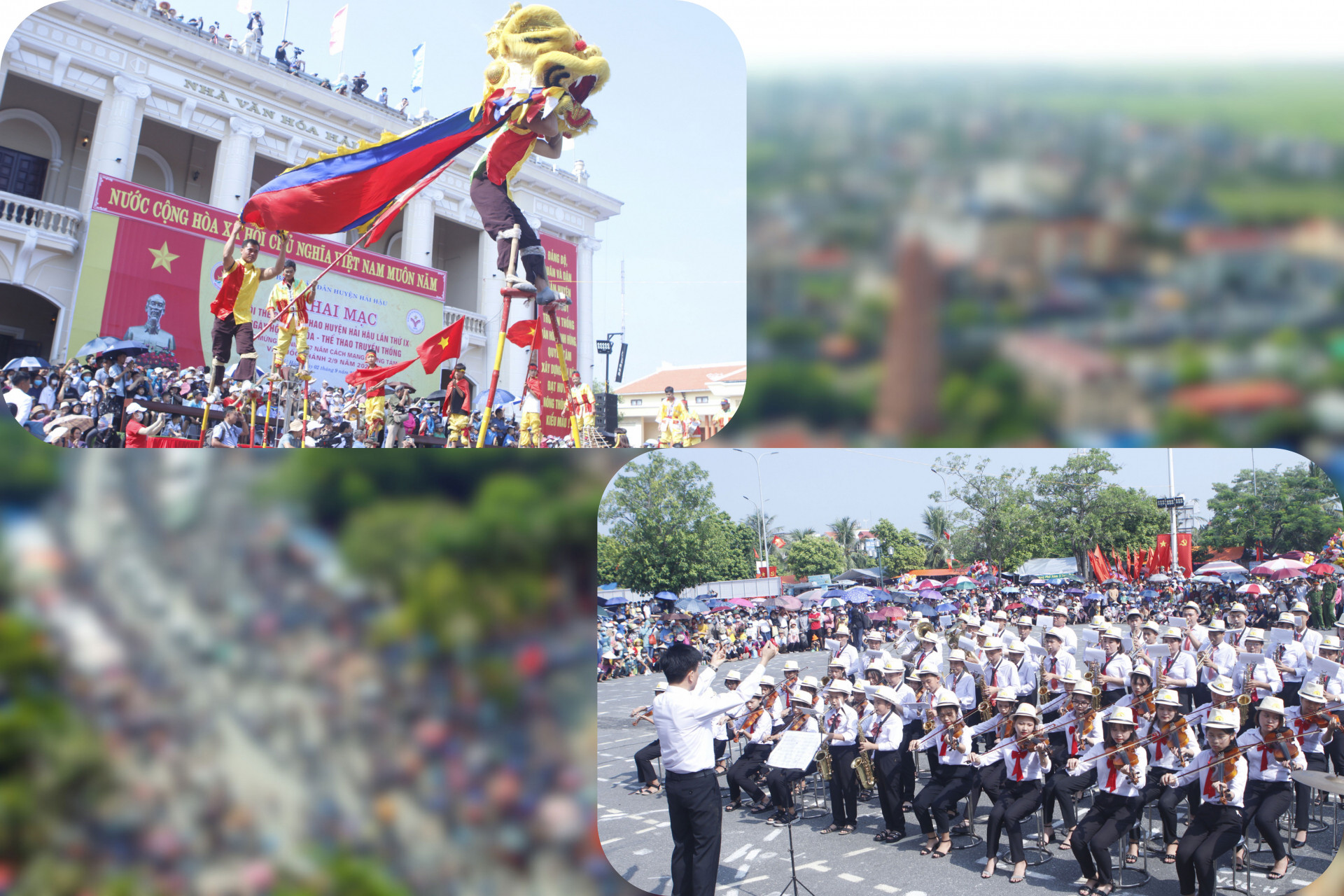 Biểu diễn nhạc kèn trong Ngày hội Văn hóa - thể thao truyền thống huyện Hải Hậu.