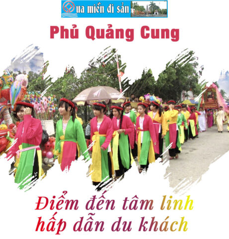 Hình ảnh miêu tả khung cảnh di tích lịch sử hoặc một phần kiến trúc của Phủ Quảng Cung