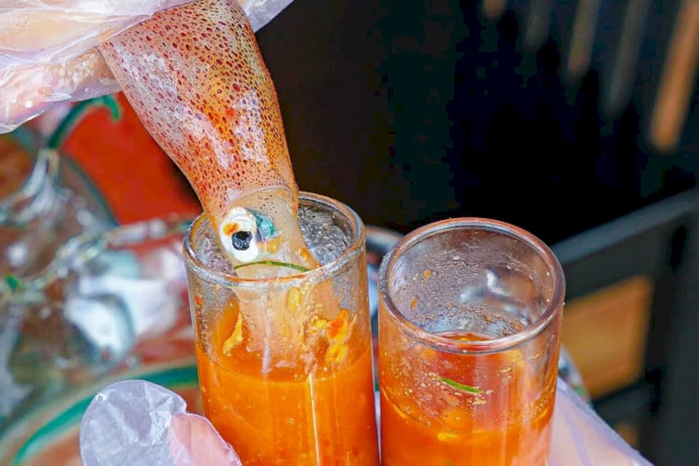 Mực nhảy tươi ngon vừa được đánh bắt