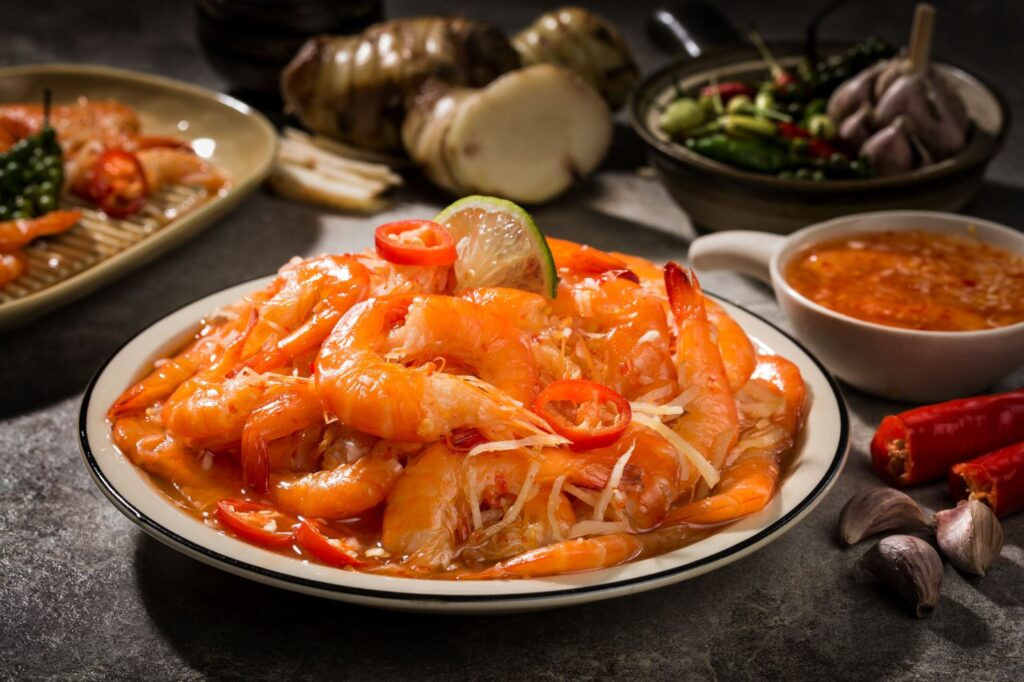 Tôm chua Huế được ủ kỹ lưỡng với ớt và riềng